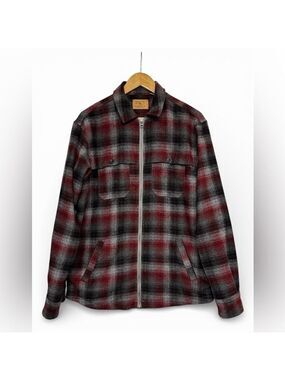 Red Head Ranch Plaid Flannel Shacket Workwear Jacket